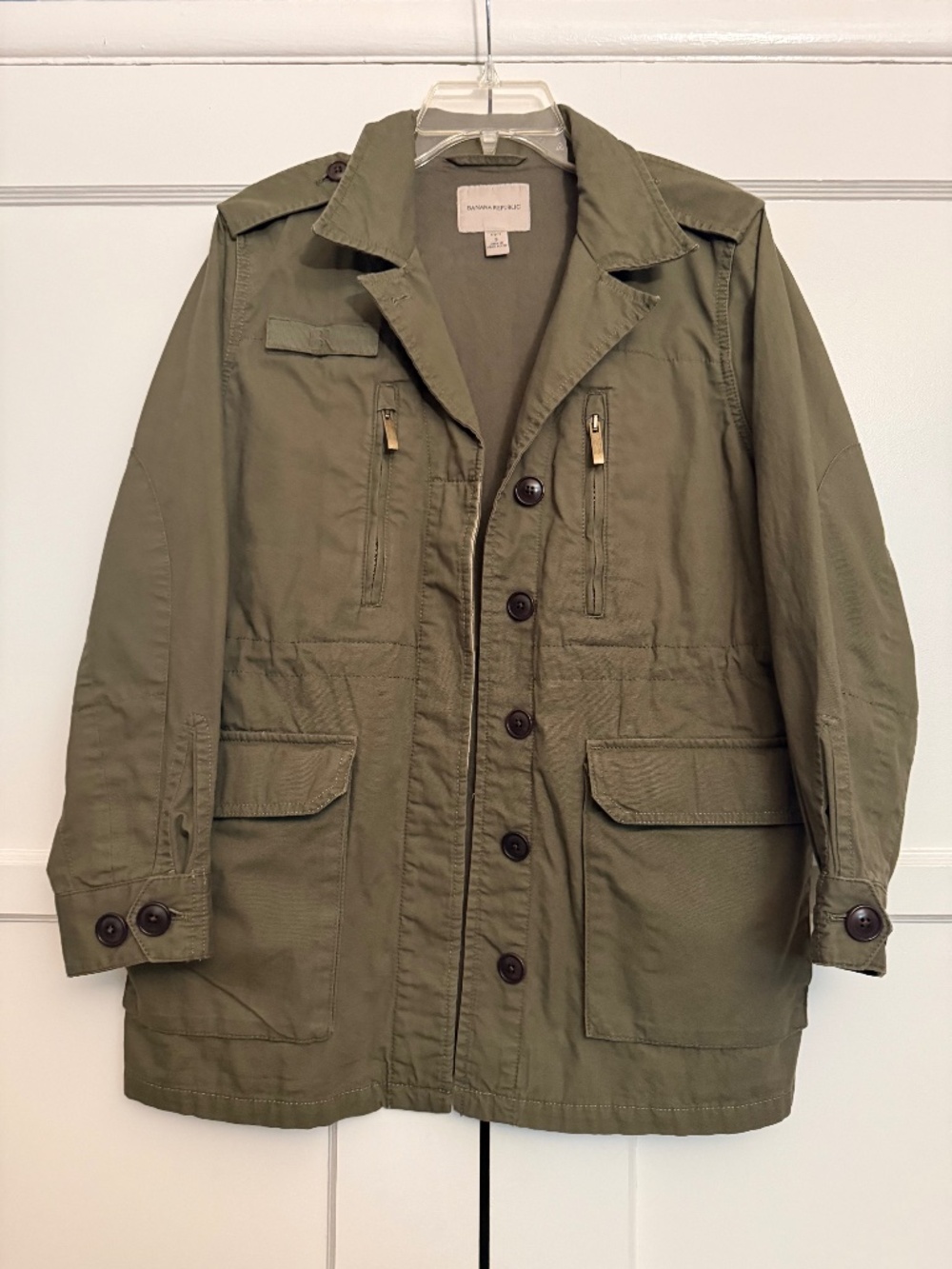 NWT Banana Republic Military Safari Jacket 100% Cotton Small Petite
